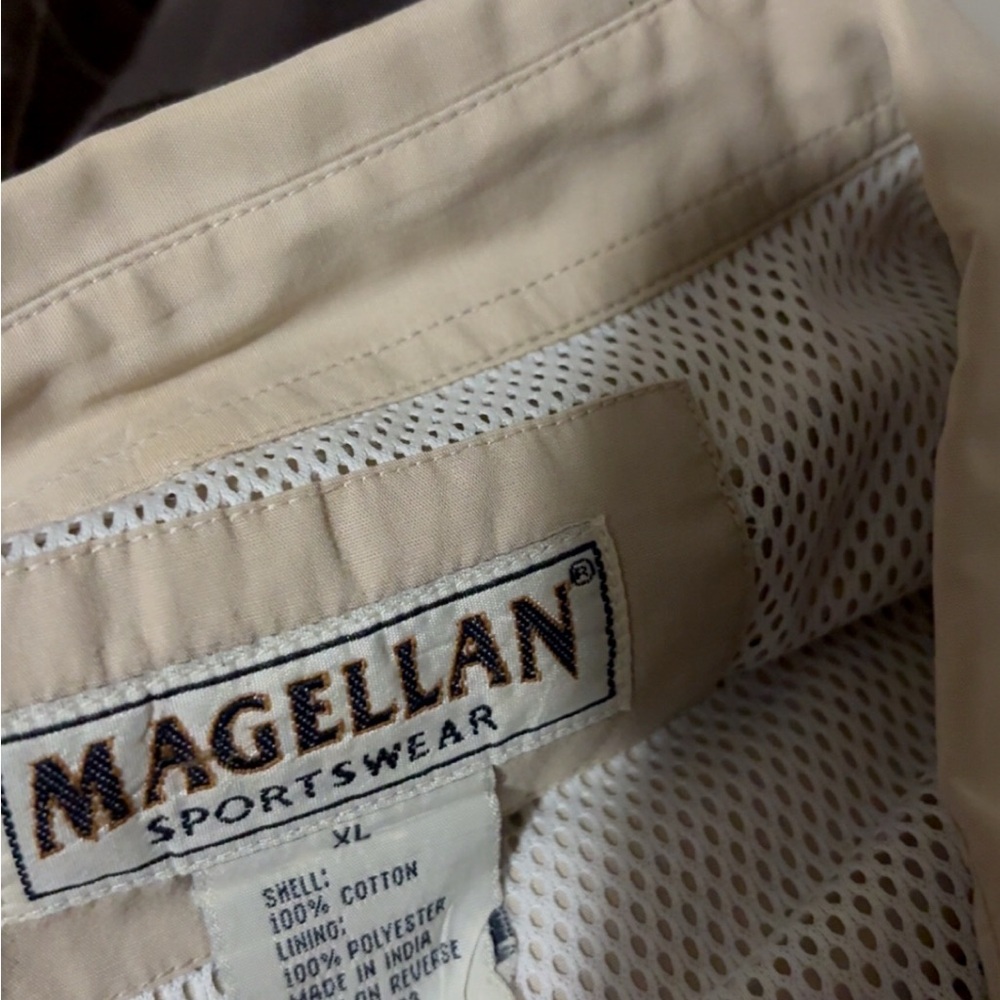 Magellan Outdoors Beige Casual Button Down Shirt
